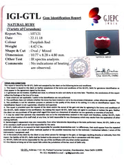 4.91 Ratti Natural New Burma Ruby with Govt Lab Certificate-(3441)